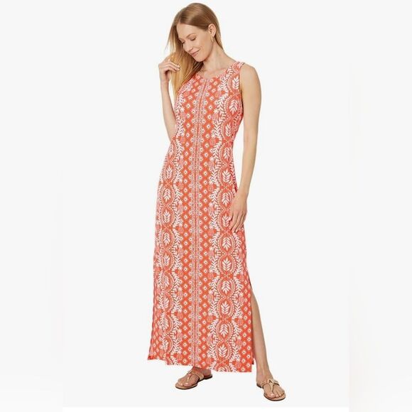 Lilly Pulitzer Ulla Flamingo Feather Harbour View Engerieere Maxi Dress - Picture 11 of 16